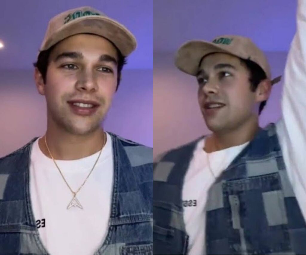 Austin Mahone fica animado em live com música descartada por Anitta
