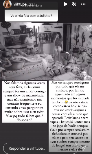 Viih Tube revela como é a sua atual relação com Juliette