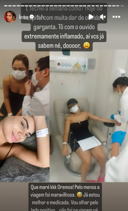 Lexa vai ao hospital após viagem com Anitta